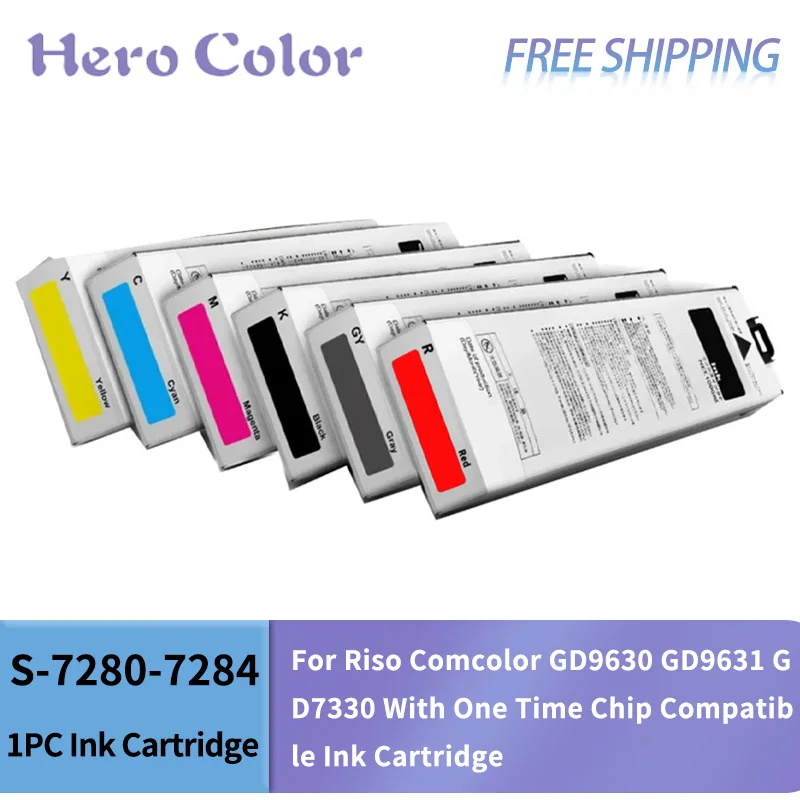 S-7280-7284 7313 7280C 7280E Ink Cartridge For Riso Comcolor GD9630 GD9631 GD7330 With One Time Chip Compatible Ink Cartridge