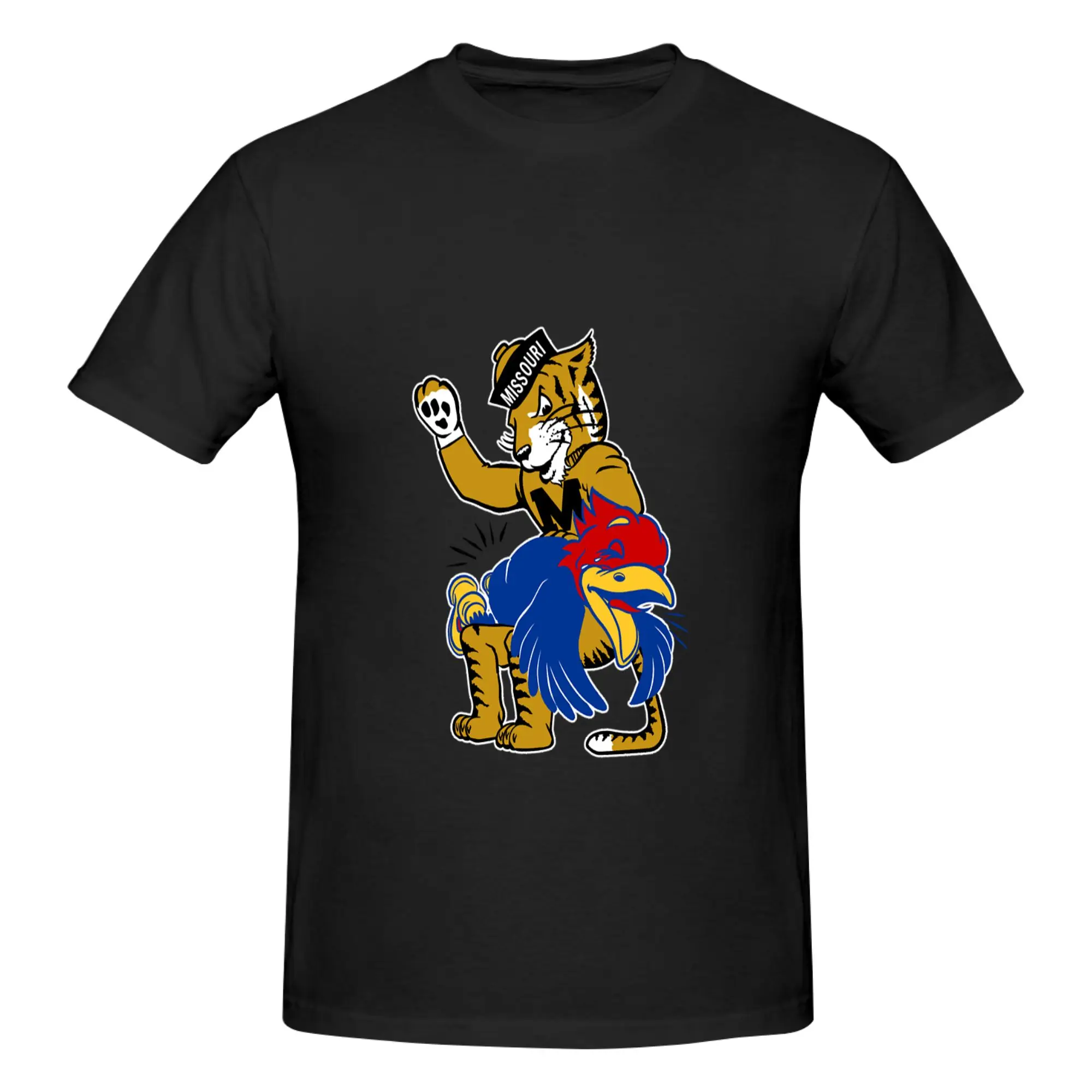 Funny Vintage M-U Tiger vs  K-U Jayhawk Spanking  Men's Printed T-Shirt Unisex T shirtOwn Design