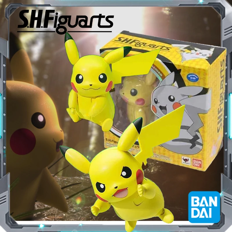 Bandai Original  SH FIGUARTS SHF POKEMON PIKACHU ACTION COLLECTION    Anime Action Figure Assembly Model Toys Collectible Model