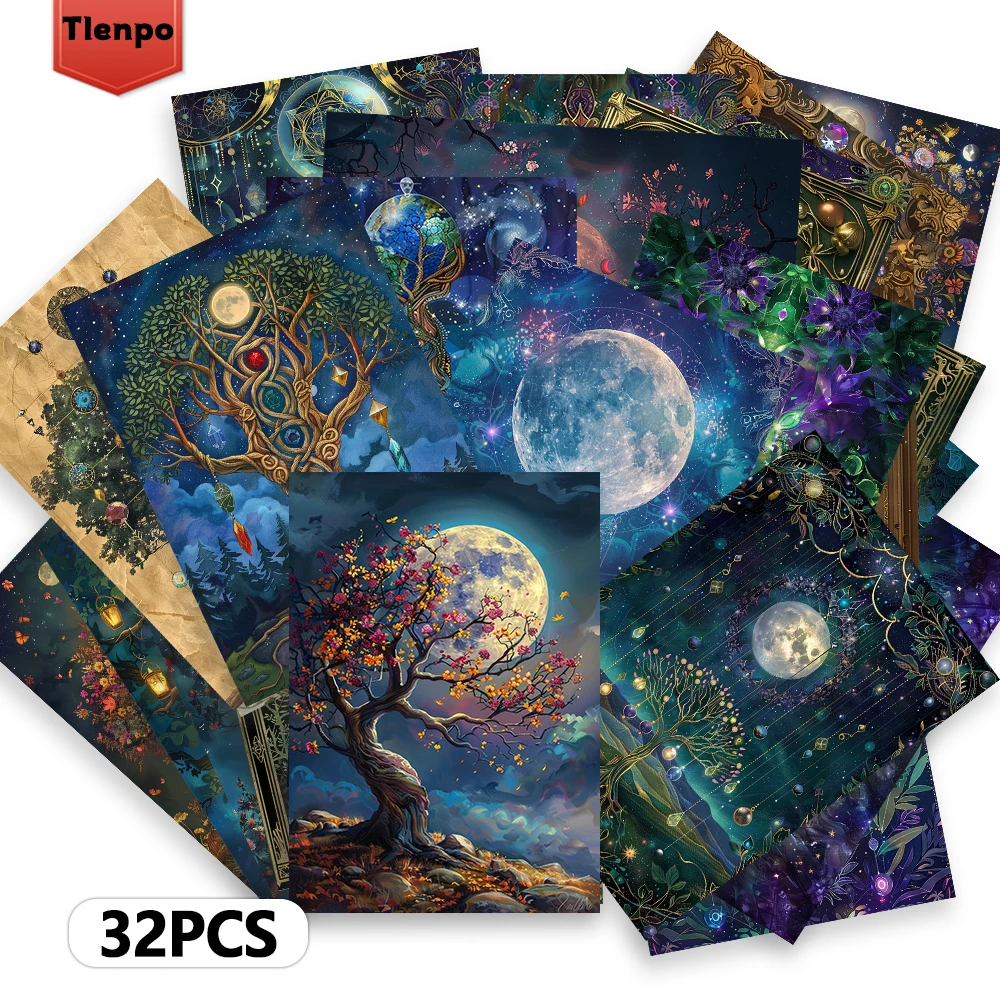 Cartes postales magiques celtiques 32 pièces, cartes de livre de dieu païen de sorcière, cadeau de noël pour étudiant, décoration de chambre à coucher, carton épais