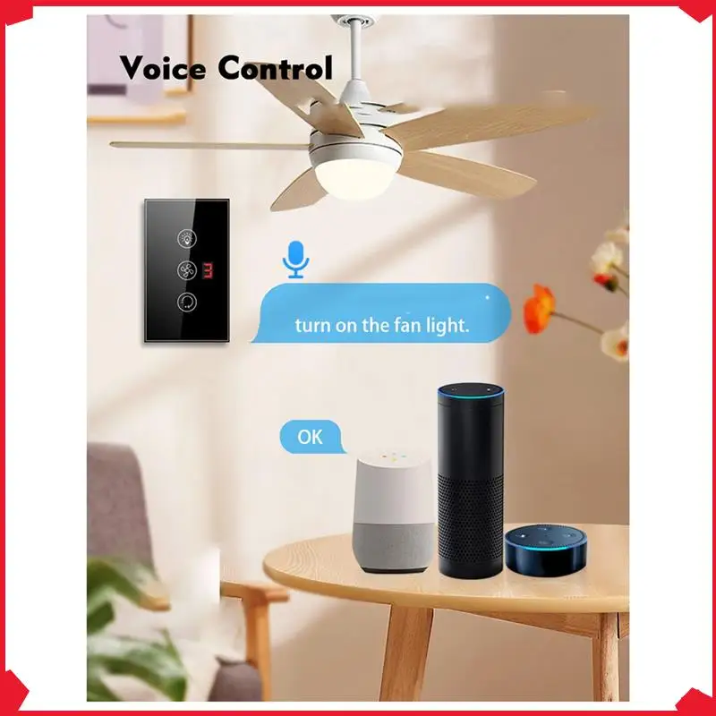 

B17B Smart Switch Switch Tuya Wifi Alexa Google Home Fan Light Boiler Standard Water Heater Touch US Plug