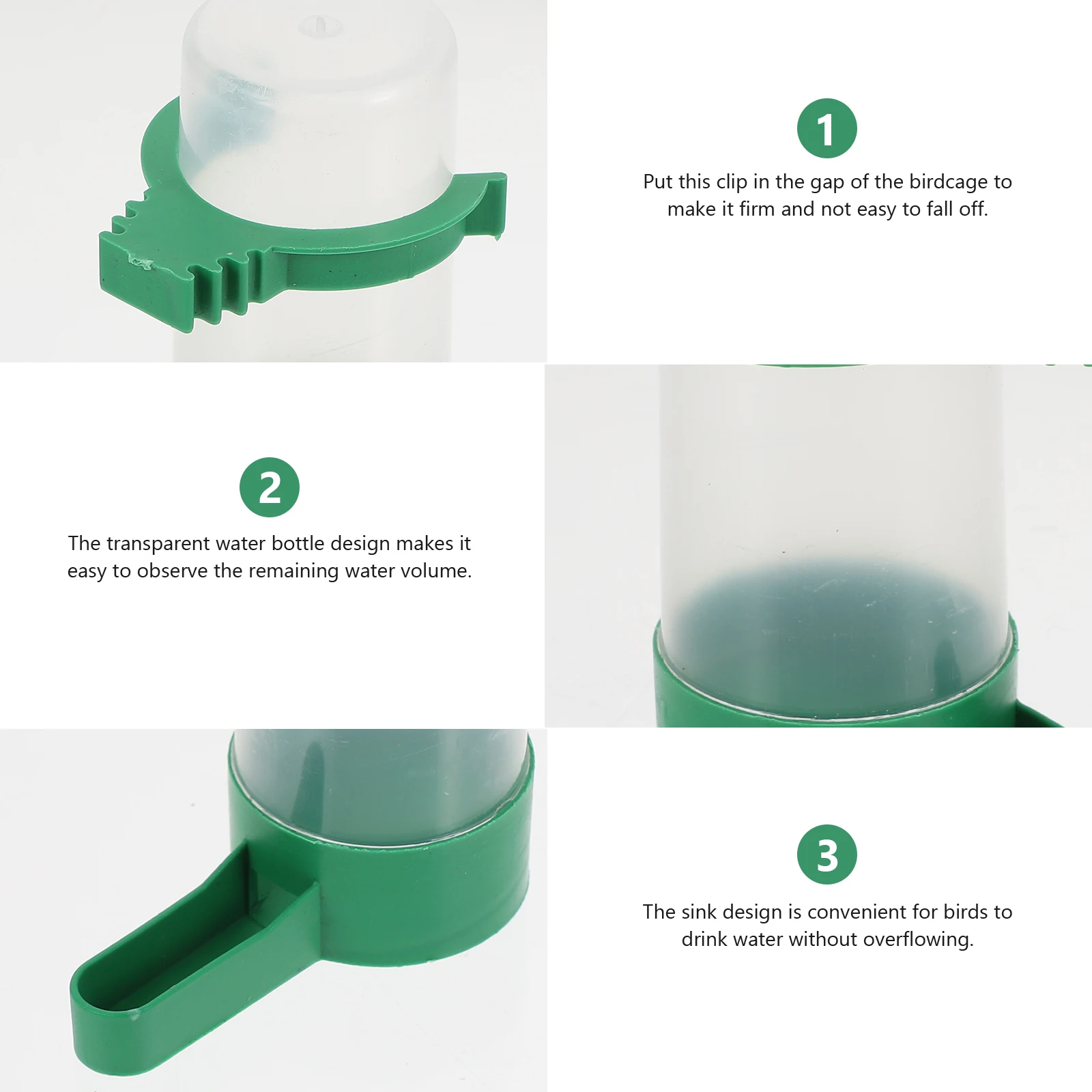 

10 Pcs Pigeon Self Drinker Automatic Drinking Fountain Parrot Outdoor Green Birds