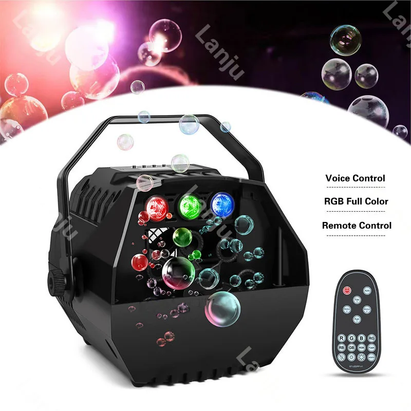 

New LED mini bubble machine RGB3 full-color 3-in-1 remote control disco dj bar wedding party stage effect bubble machine