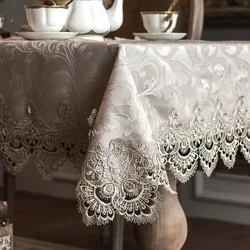 Table Cloth Europe Luxury Embroidered Table Juppe Dining Table Cover Cloth Lace Coffee Tablecloth Flag Home Decoration