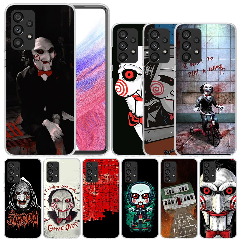 The Jigsaw Killer Horror Soft Cover for Samsung Galaxy A52 A53 A54 A12 A13 A14 Phone Case A32 A33 A34 A22 A23 A24 A04S A03S A02S