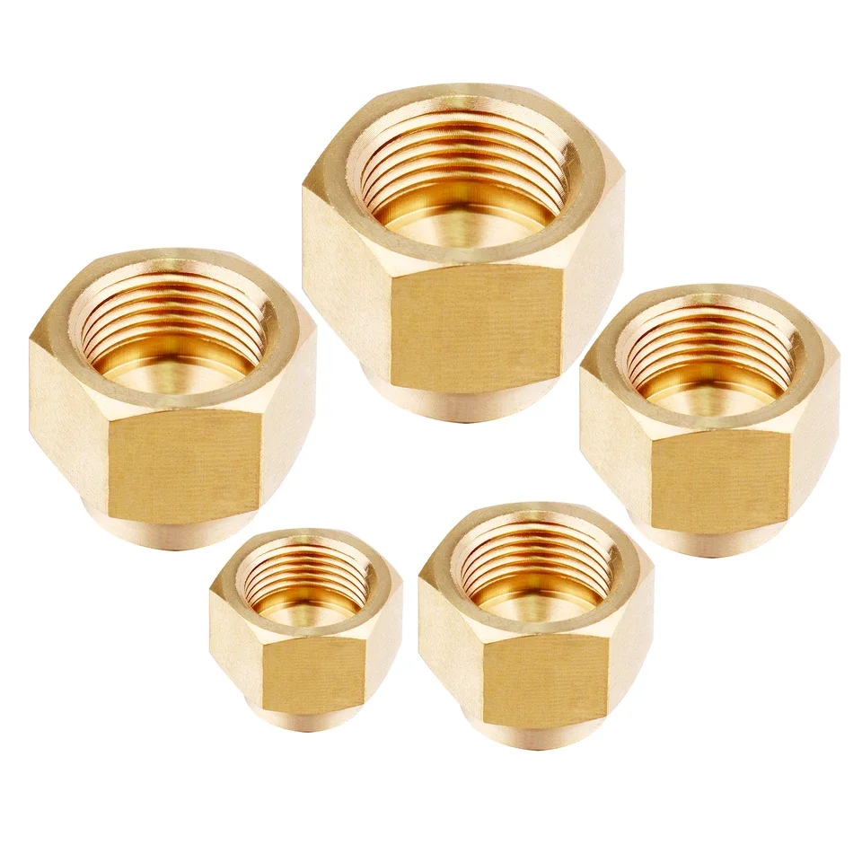 1 piece copper compression cap with 45-degree flare design for gas tubing systems compatible with outer diameters of 6.35 mm 7.9