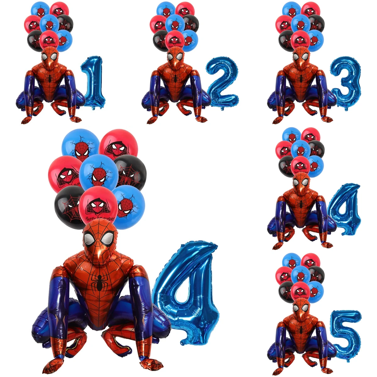 12 pièces dessin animé araignée fête ballons bleu rouge ballon enfants garçon Super héros thème fête d'anniversaire décorations bébé douche Air Globos