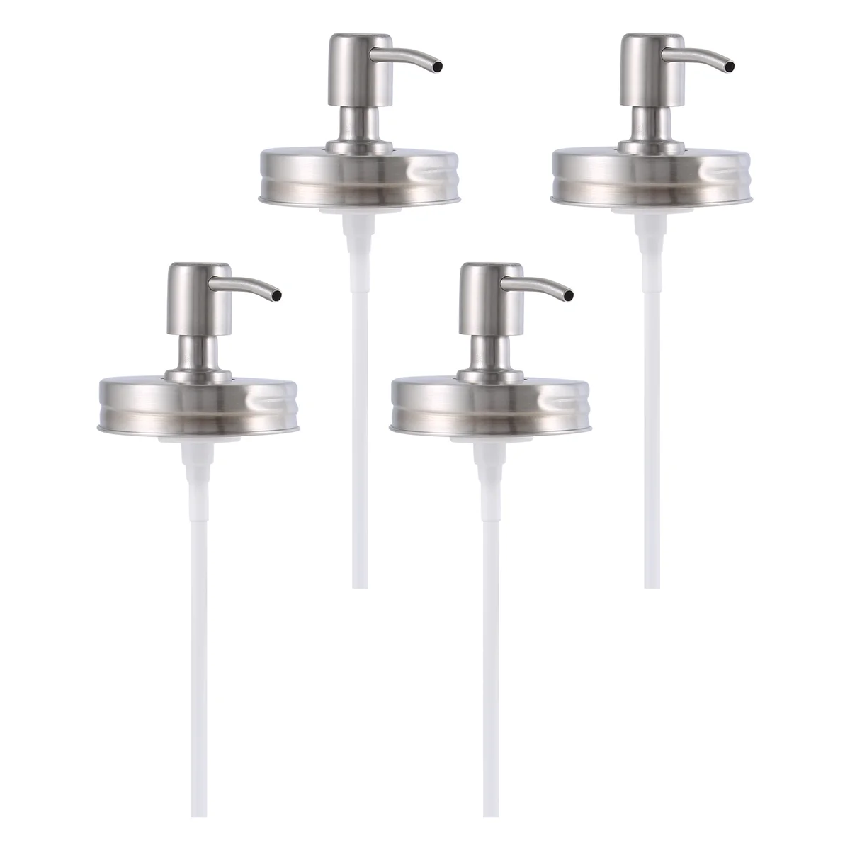 4 Pack Jar Soap Dispenser Lids with Pumps,Lotion Soap Dispenser Lids for 16Oz Regular Mouth Jar Decor,SilverT98C