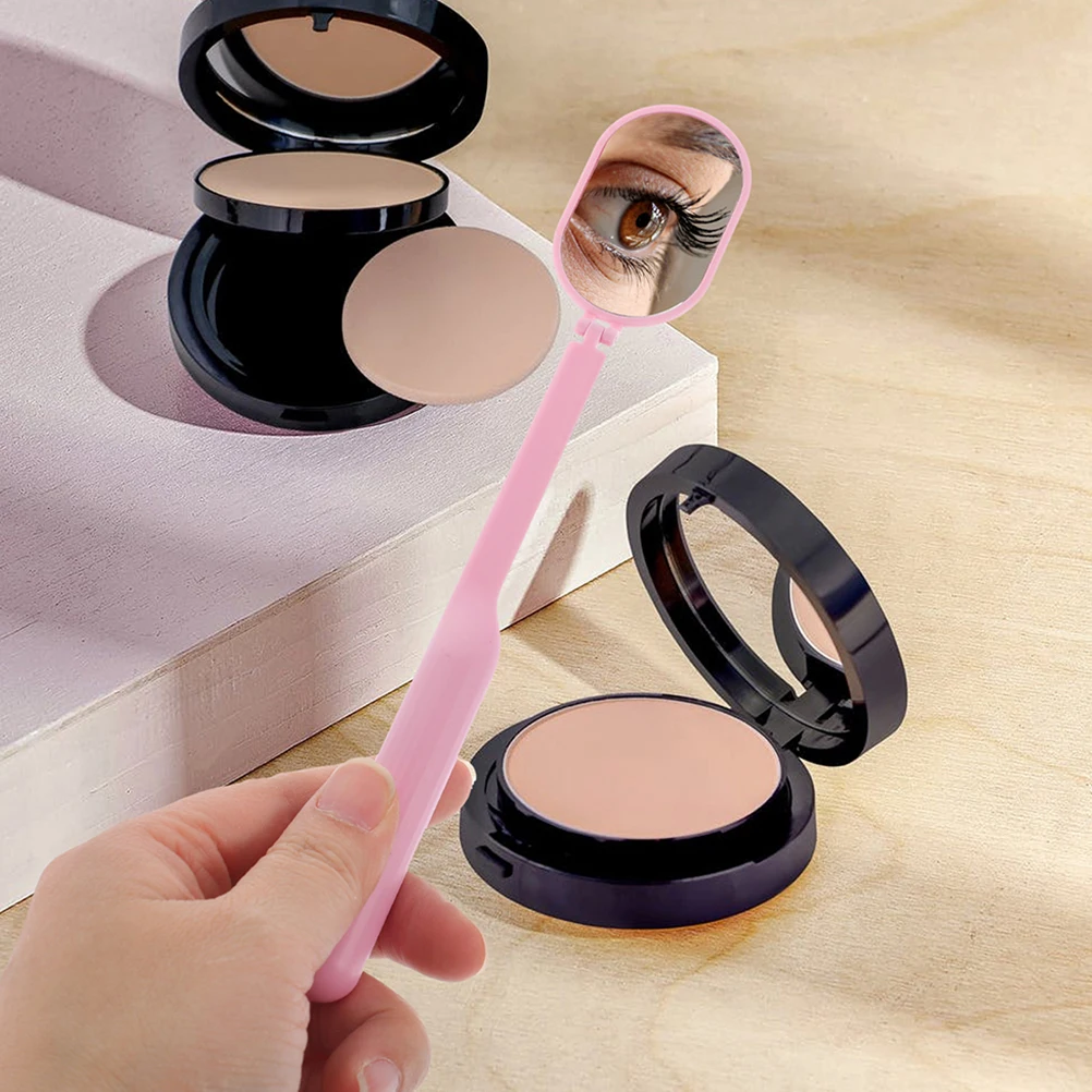 

1 Pair Eyelash Grafting Mirrors Clear Glass Handheld Lash Extension Tool Foldable Rotatable Mirror For Inspection eyelash prop