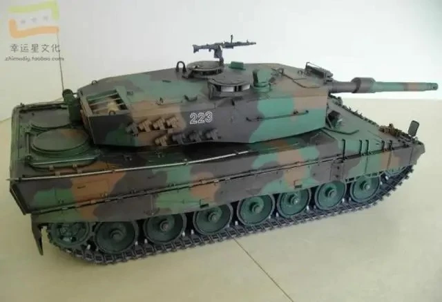 1:16 leopardo 2a4 tanque de batalha principal modelo militar modelo de papel 3d diy brinquedo de exibição de molde de papel artesanal