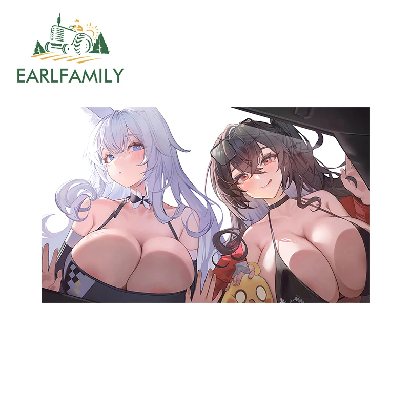 EARLFAMILY 13cm X 7,8 cm para Shinano Taihou Azur Lane Boob en vidrio pegatinas de coche sexis calcomanías simples de moda oclusión rasguño
