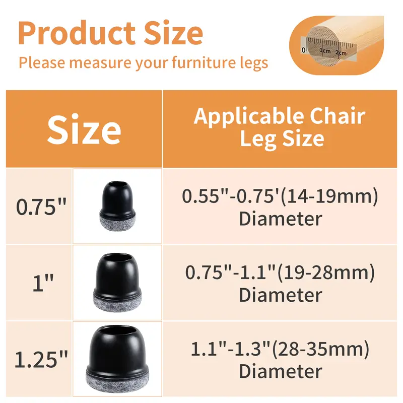 16PCS Silicone Chair Leg Floor Protectors with Wrapped Felt Sofa Table Feet Pads Non Slip Reduce Noise for Hardwood Floors - Image 6