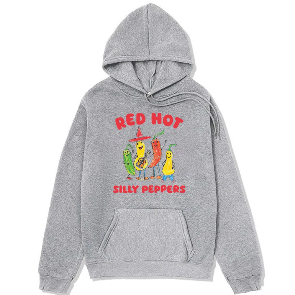 Funny Silly Peppers Cartoon hoodie Men's Women Vintage casual harajuku Sweatshirt Fall and winter fleece pullover y2k streetwear