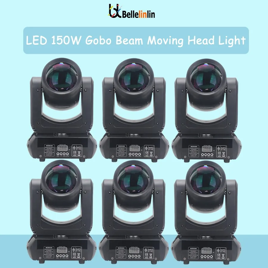 

No Duty 6Pcs Mini 150W LED Moving Head Light Beam Spot 18 Rotating Prisms Dj Dmx Stage Light Effect Light Disco Dj Bar Wedding