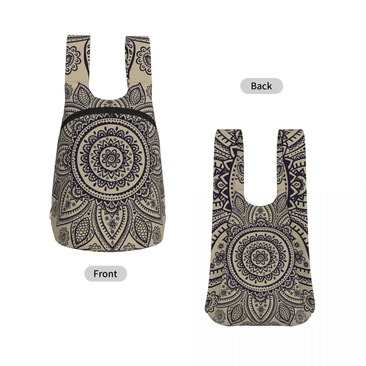 Mandala In Beige-black Backpack Student Storage BookBag Kids School Bag Laptop Shoulder Bags for Boys Girls
