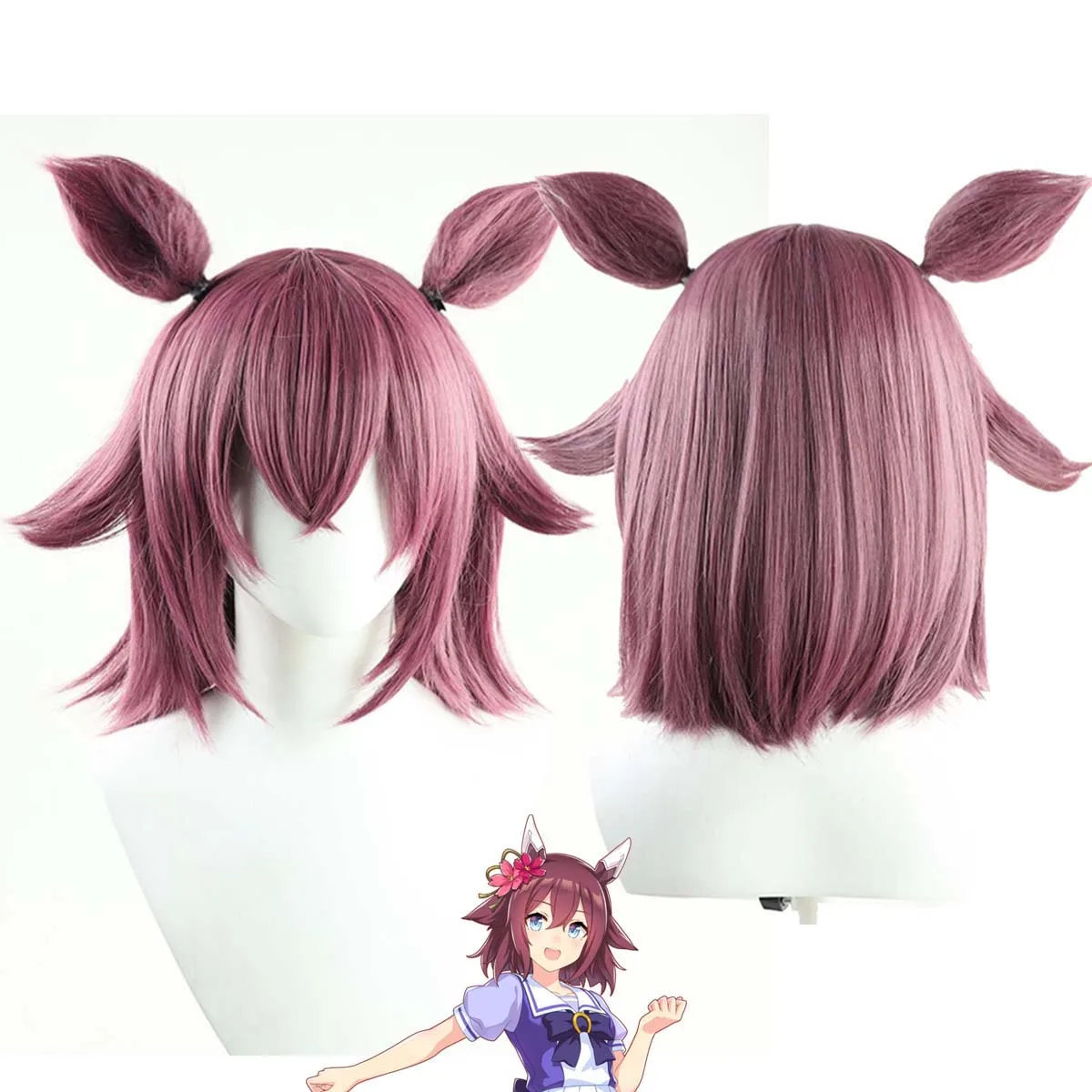 

Термостойкий парик Uma Musume Pretty Derby Sakura Chiyono O для косплея с ушками