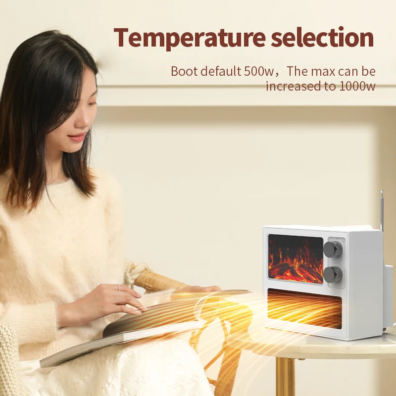 Desktop-Flammen heizung 3d dynamische Flamme elektrische Heizung einstellbare Leistung Raumheizung für Schlafzimmer Büro schnelle Heizung Hände Füße