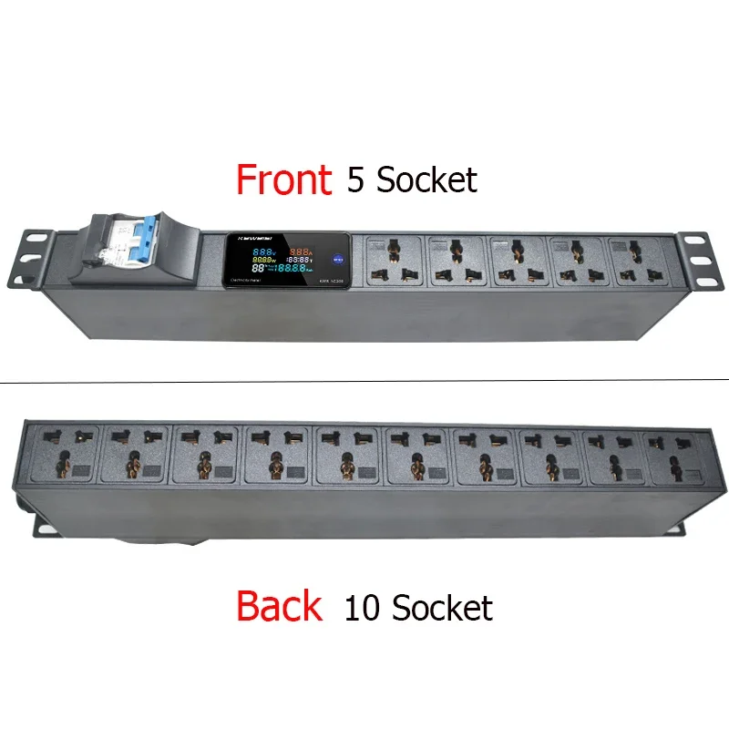 

19inch PDU power strip Voltmeter Ammeter Power Energy Meter 15 way extension socket 16A air switch 2M extension cable