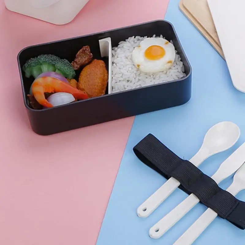 Adult Lunch Box Double Layer Containers Japanese Style Microwavable With Wooden Lid Leak Resistant Boxes Perfect for outdoor