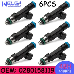 6PCS New OEM # 0280158119 Fuel Injectors for Chrysler Town for Country Dodge Grand Caravan Jeep Wrangler 2007 - 2011 04861667AA
