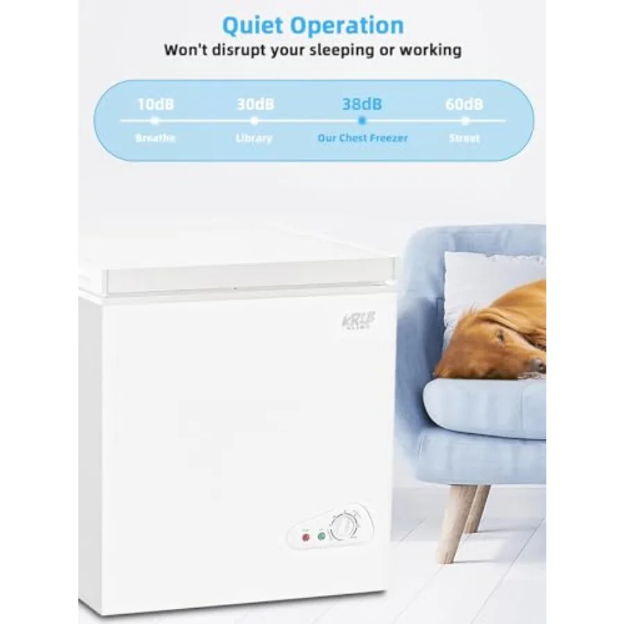 فريزر صدر مدمج 7.0 قدم مكعب مع باب مفتوح علوي وسلة تخزين قابلة للإزالة للاستخدام المنزلي أو المرآب 7 سرعات لدرجة الحرارة #5