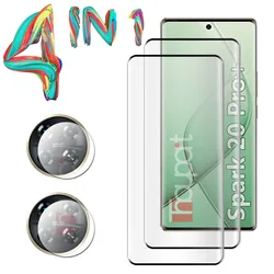 3D Tempered Glass For Tecno Spark 20 Pro Plus Screen Protector Camera Lens Film For Tecno Spark 20 Pro+ Glass Protective
