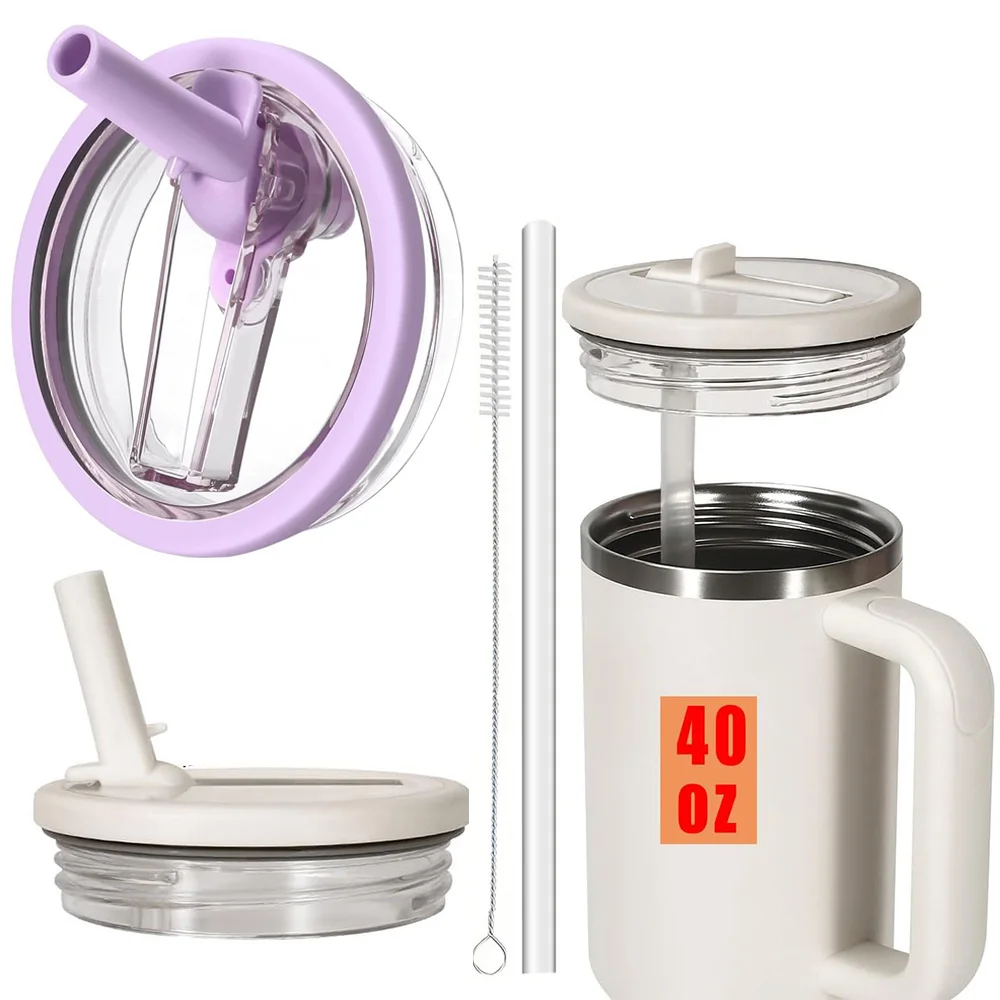 40oz Lid for Stanley Flip Straw Leak Proof Spill-proof Cup Cover Tumbler Lid Replacement for Stanley Cup Accessories Straw Cover
