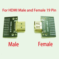 1PCS For HDMI Test Female Socket 19Pin Connector Gold-plated Strip PCB Board Male Socket Pin Adapter board Test Board Type A