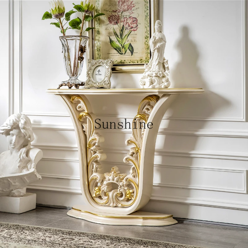 French Xuan Tai European-style villa entry solid wood aisle decorative table