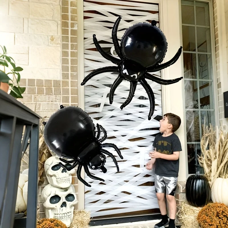 1/5/10/20 Stück Halloween Schwarz Große Spinne Ballon Folienballons Happy Party Dekor für Kinderspielzeug Globos Haunted Hous Horror Requisiten