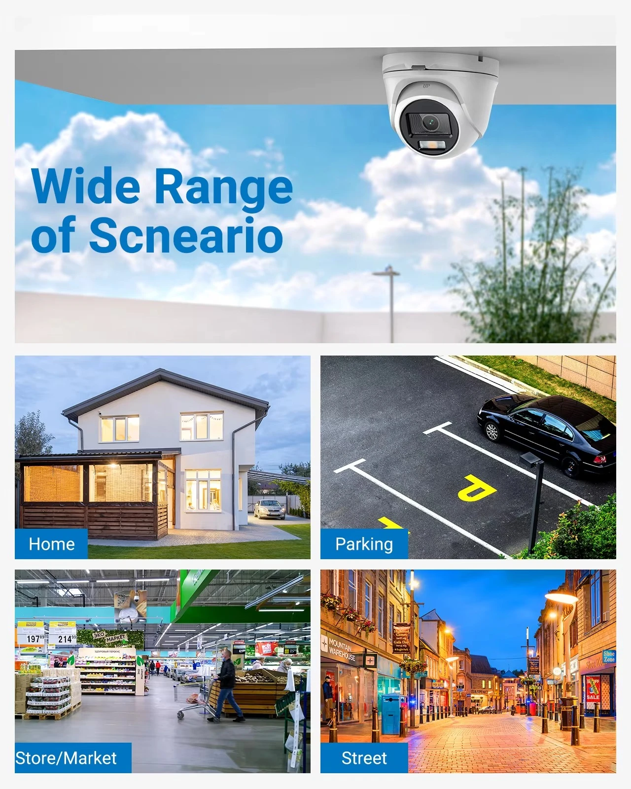 ANNKE 1080P 2MP داخلي عالي الوضوح TVI برج أمان معدني اللون vu OurHours للرؤية الليلية نظام مسجل رقمي