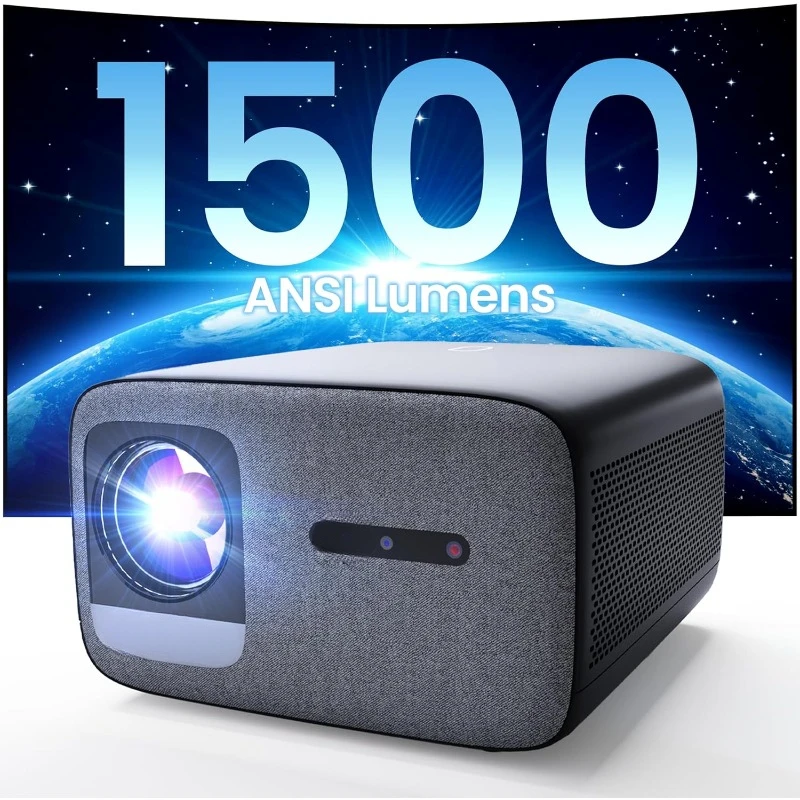 4K Projector with WiFi and Bluetooth, 1500 ANSI Lumen Native 1080P Video Projector, Auto Focus/Keystone