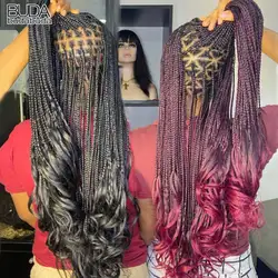 Trenzas de rizo en espiral de onda suelta para mujer, extensiones de cabello trenzado de ganchillo francés sintético, cabello preestirado Ombre