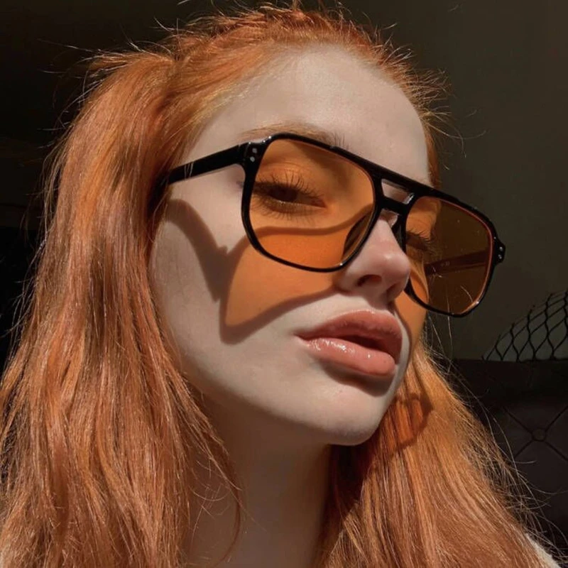 Vintage Square Sunglasses Woman Retro Brand Mirror Sun Glasses Fashion Black Orange Candy Colors Oculos Feminino