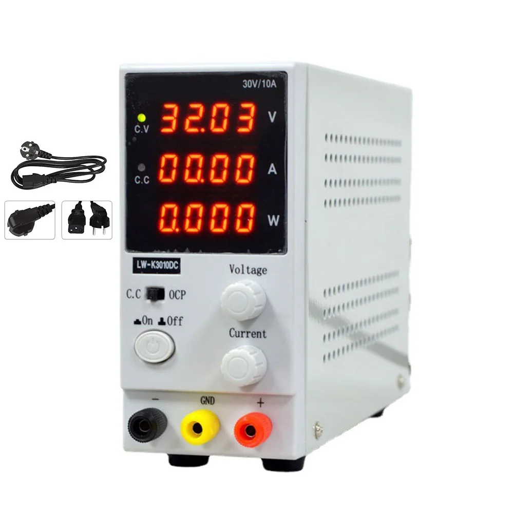K3010DC Adjustable DC Power Supply 0-30V 10A Regulator With 4 Digit LED Display For Laboratory Testing And Charging Equipment