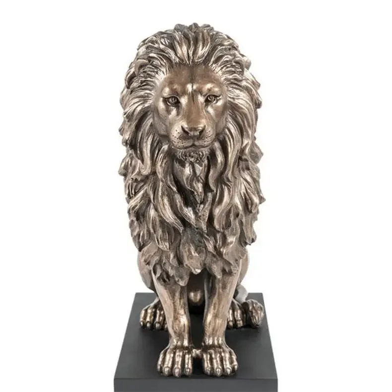 Bronze lion with ball statue Outdoor Garden Decoration Animal Sculpture Life Size Bronze Lion Statue