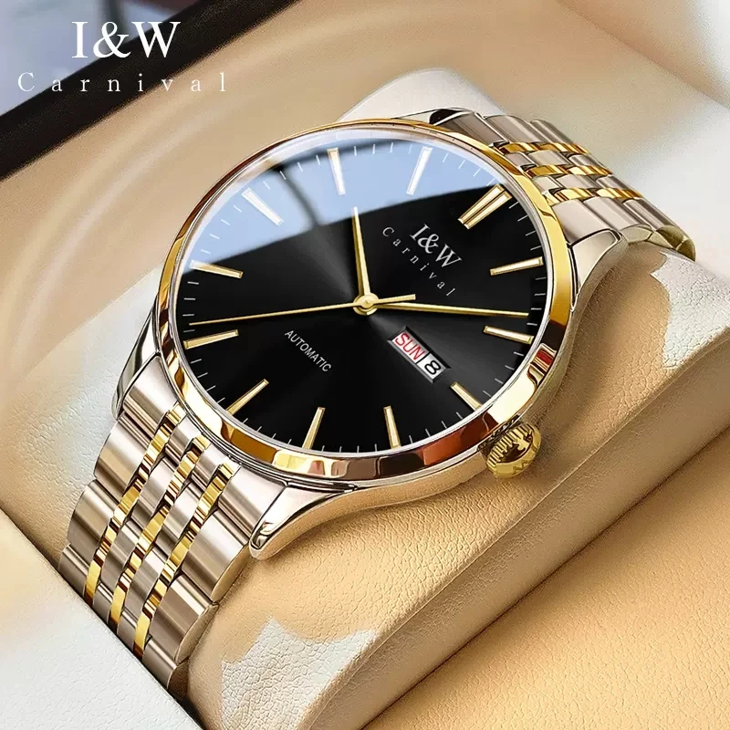 Carnival High-end Series IW Brand MIYOTA Movement Mechanical Watches for Men Stainless Steel Sapphire Automatic Watches Mens