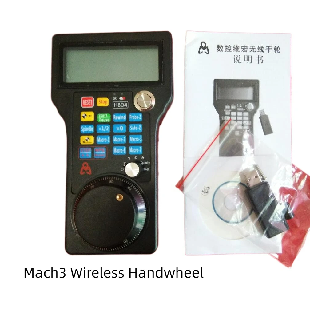 WHB04 4-Axis Wireless MPG Handwheel for Mach3 CNC – Manual Pulse Generator & Jog Control