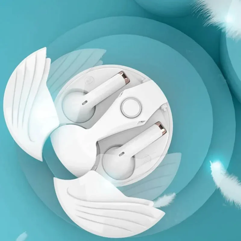 

Angel Wings Wireless Earphone Bluetooth 5.3 Call Noise Reduction One-Click Ejection Spreads Wings Sport Game Half In Ear Earbuds