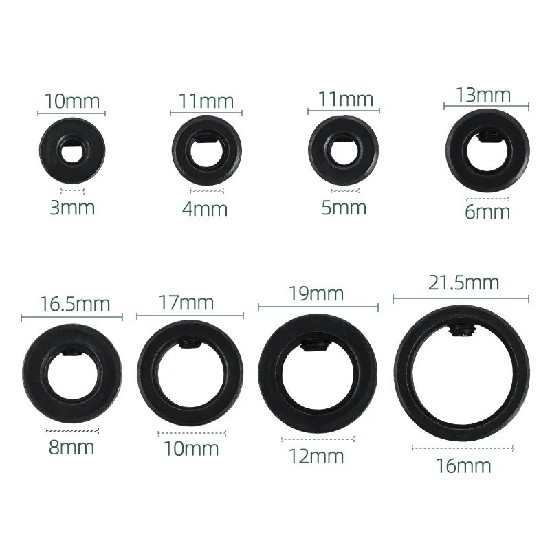 3-16MM Drill Depth Stop Bit Collar Set Adjustable Positioner Limit Ring Allen Wrench Tighten Stopper Set-Screws Woodworking Tool