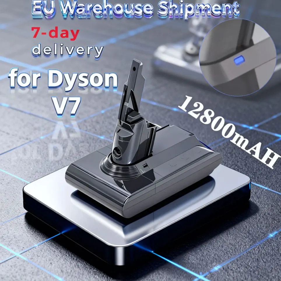 100 % neuer Akku, 21,6 V, 12800 mAh, Li-Ion-Akku für Dyson V7, Ersatz für den Animal Pro-Staubsauger