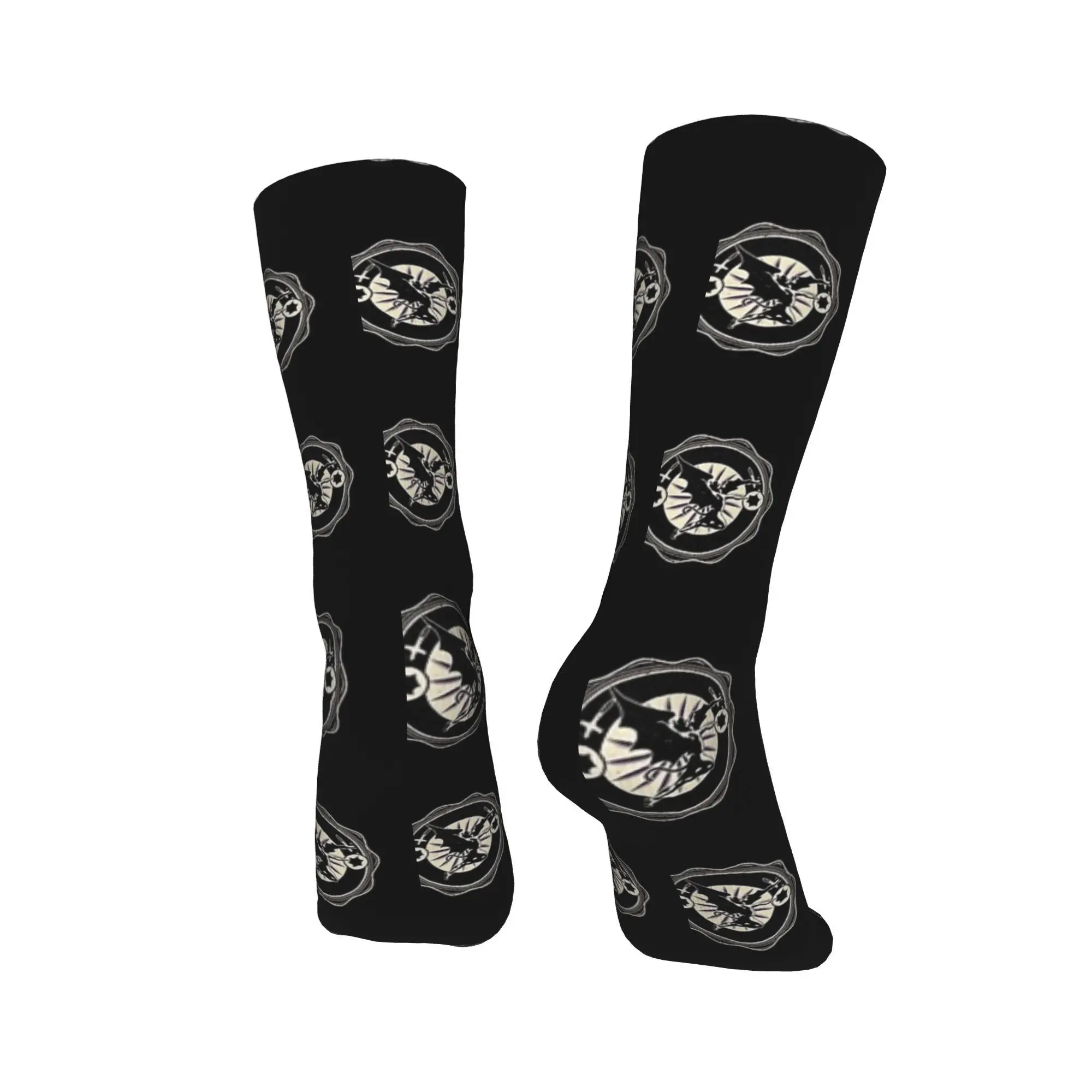 Espadachim sabbath preto angelz meias de inverno meias casuais masculinas meias macias padrão correndo esportes anti suor meias