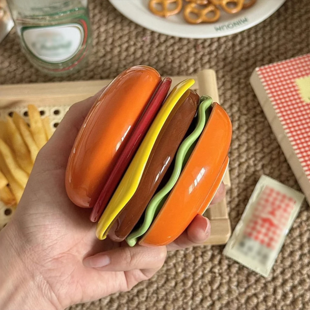 

Ceramics Creative Burger Mini Plate Set For Sauce Dipping Service Adding More Color And Charm. Bowl
