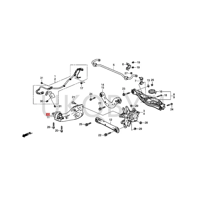 52365TVEH03 52360TVEH03 Suitable for Ho nd a Accord Rear passive arm Rear lateral swing arm