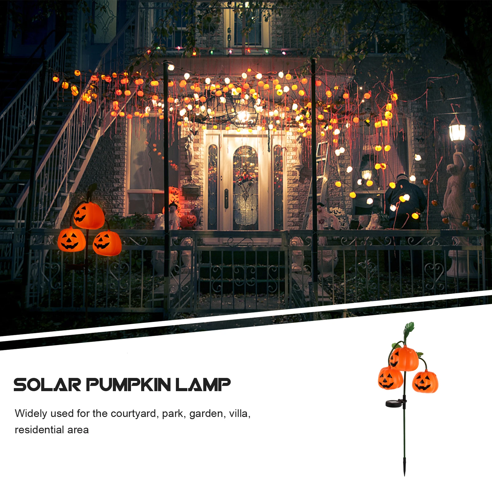 

Decorations Pumpkin Lights for outside Halloween Outdoor Solar Powered Lantern Lamp Orange Garden