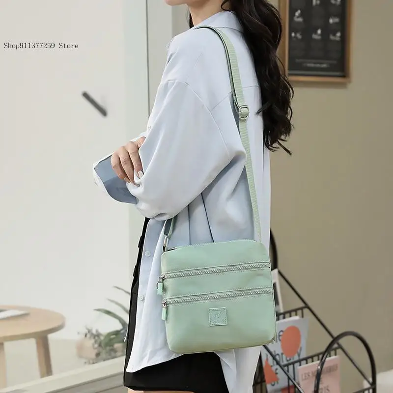 Crossbody Nylon Women's Shoulder Bag Trendy Korean Edition Outdoor Lightweight Multi Layer Nylon Cloth Bag