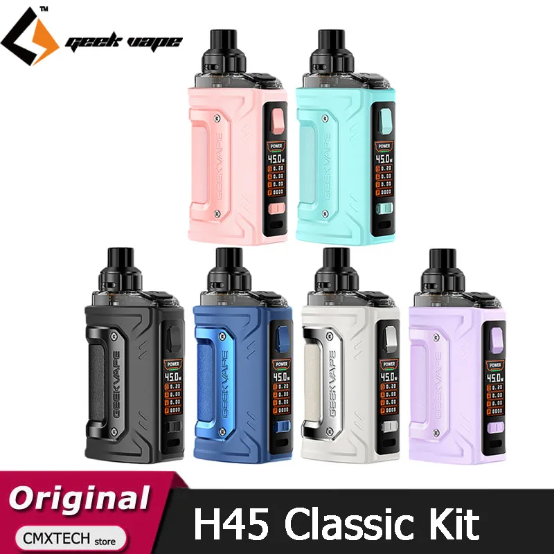 Original Geekvape H45 Classic kit Aegis Hero 3 with 1400mah Battery 45W Pod Vape with B Coil Electronic Cigarette Vaporizer