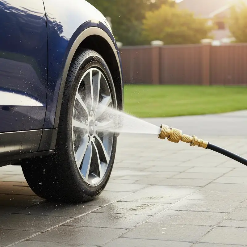 High Pressure Brass Spray Nozzle Water Gun Direct Spray with Quick Connector for Home Garden Car Patio Irrigation