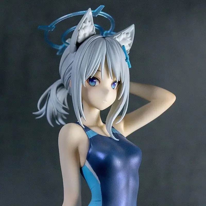 Anime Swimming Suit Shiroko Sunaokami Figure Blue Archive Doll Model Summer Beach Shiroko Action Figure PVC Collectible Toy Gift