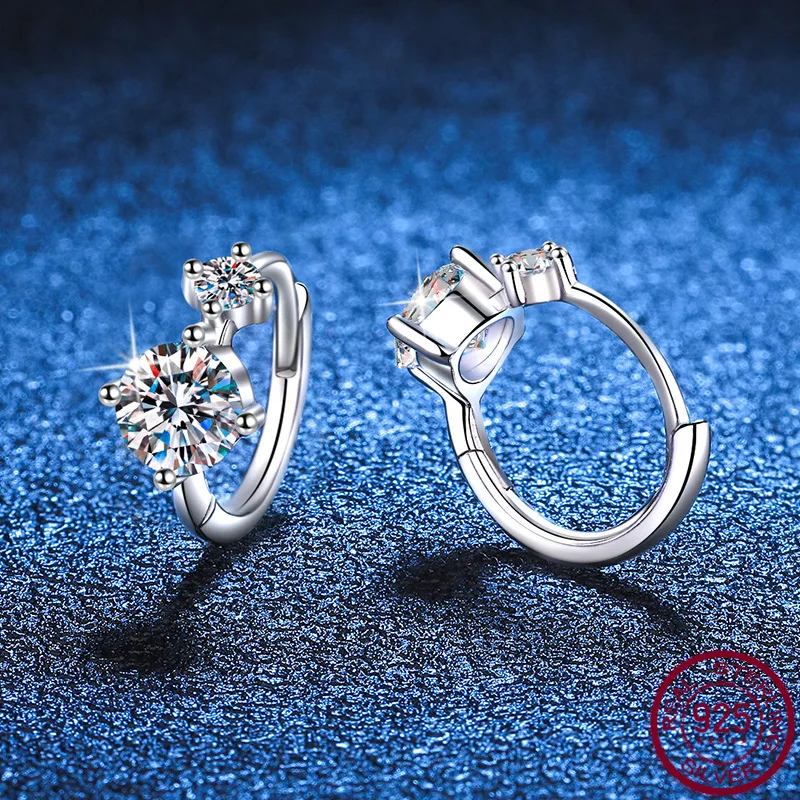 S925 Silver Ear Ring Plating Pt950 Temperament Minimalist Earrings Moissanite Earrings D Color Fashion Jewelry Wholesale